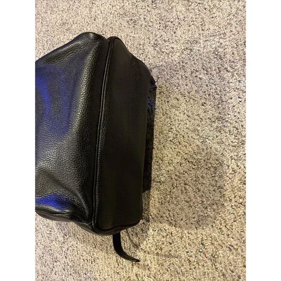 Michael Kors Black Leather Abbey Backpack Black Gold
